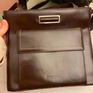 Vintage Barbara Milano brown leather bag EUC